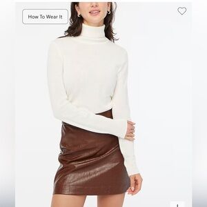 J. Crew Factory Machine-washable merino wool-blend turtleneck small Ivory NWT